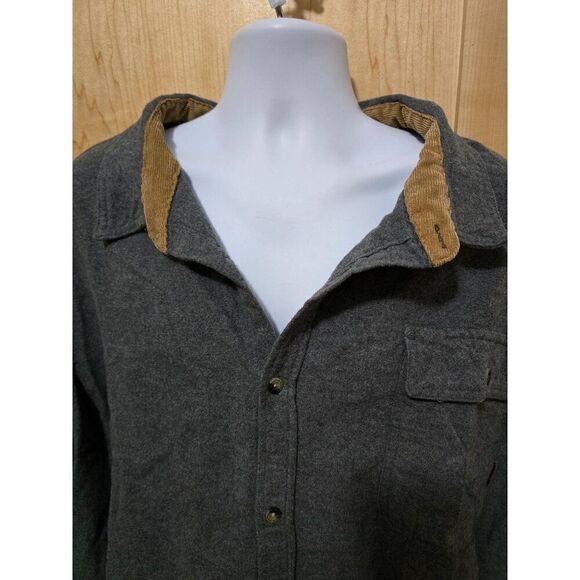Legendary Whitetails Mens Buck Camp Flannel Shirt 4XL Charcoal Gray With Corduro - Picture 2 of 7